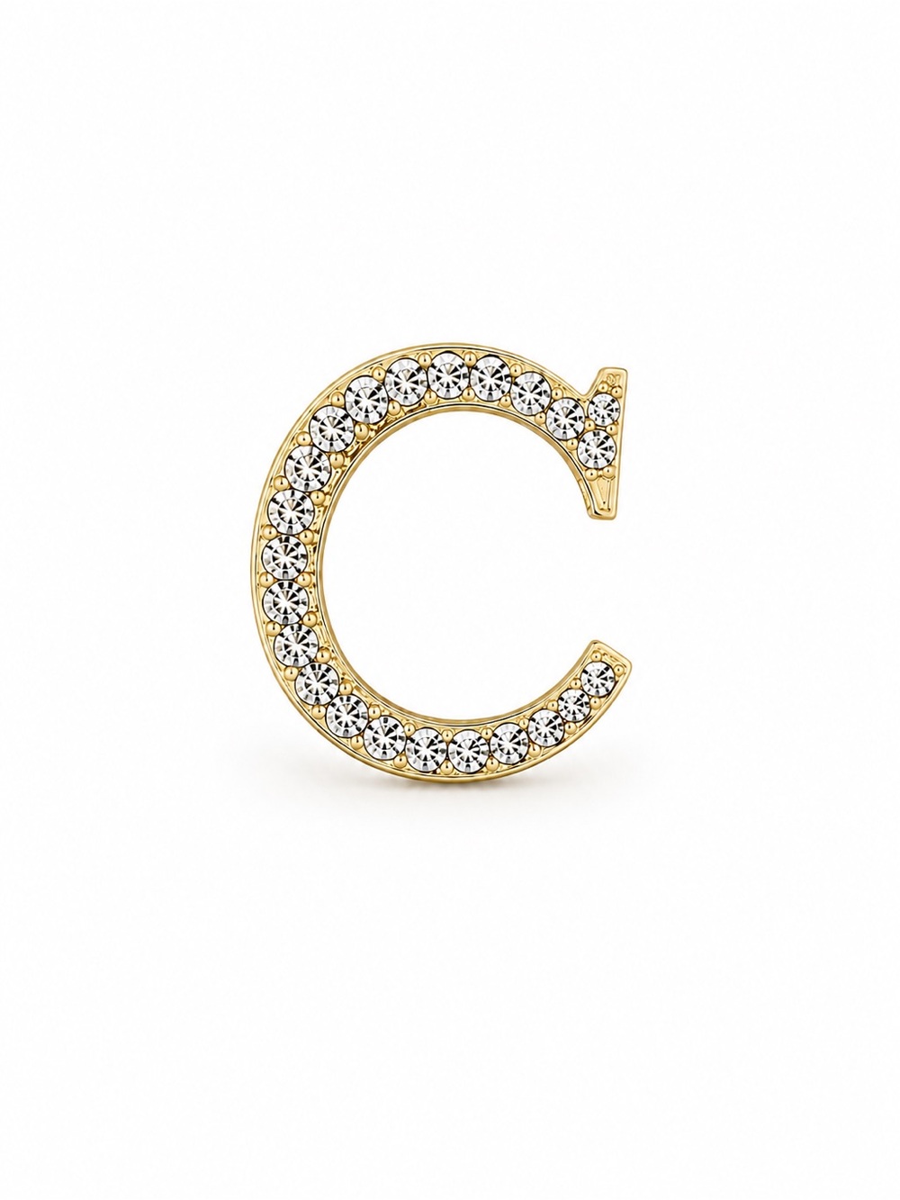 Crystal “C” initial letter brooch